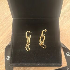 Anine Bing 14K Gold Plates Chain Link Earrings New Without Tags